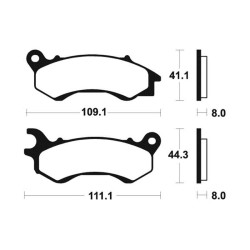 Brake plates organic motorcycle Tecnium ME373
