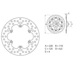 Rear brake disc Brembo Oro series 68B40752 2