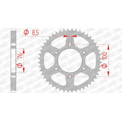 AFAM steel crown 48 teeth pitch 428 type 12227 Yamaha YZF-R 125