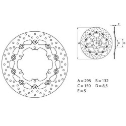 Disque de frein Brembo Série Oro 78B40830 2