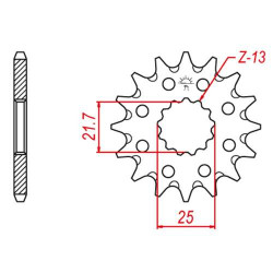 Pignon anti-boue JT 14 dents pas 520 type 565SC Kawasaki KX250