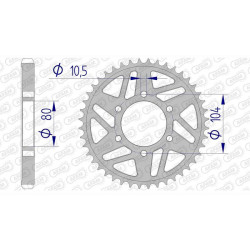 Couronne alu AFAM 40 dents pas 530 type 17604 Kawasaki ZXR 750 R