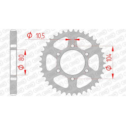 AFAM steel crown 38 teeth not 530 type 16402 Kawasaki ZR 400 Z400F