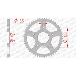 Couronne acier AFAM 60 dentspas 420 type 92122 MH/MotoR Hispania RX 50 R