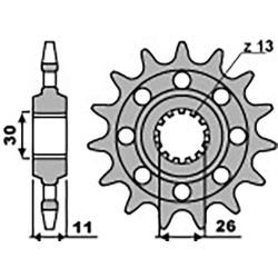 Pignon PBR 14 teeth not 520 type 579M Yamaha R1