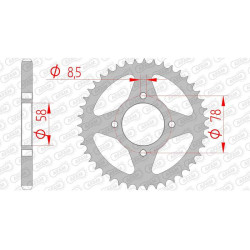 Steel crown AFAM 41 teeth not 428 type 14201 Hyosung GA 125 Cruise