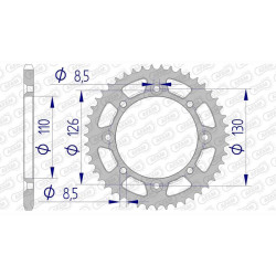 Alu crown AFAM 46 teeth not 420 type 17107 Kawasaki KX 65