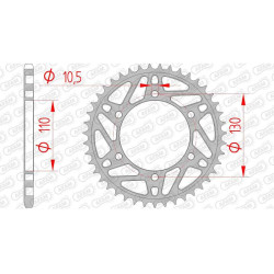 AFAM steel crown 43 teeth not 520 type 12814 Yamaha YZF-R3