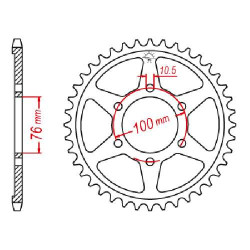Steel crown JT 44 teeth not 530 type 816