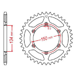 Couronne acier JT 47 dents pas 520 type 460