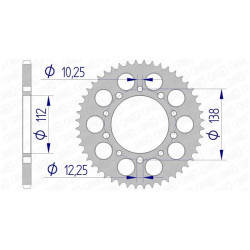Couronne alu AFAM 46 dents pas 520 type 11509