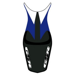 Housse de selle Bagster (2176Q) Bleu/Blanc/Noir Lettres Blanches et Bleues Suzuki GSR600 10