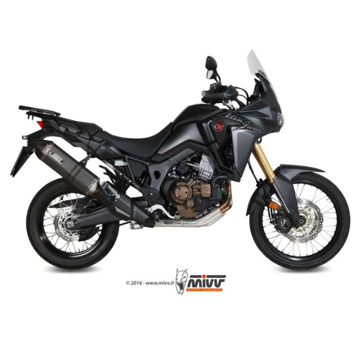 Mivv-approved SPEED EDGE stainless steel muffler, black (H.059.LRB) CRF1000L AFRICA TWIN
