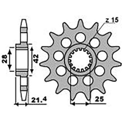 Pignon PBR 16 teeth not 525 type 2150 Aprilia 750 Shiver