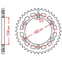 Crown alu JT 41 ultralight teeth not 520 type 1308