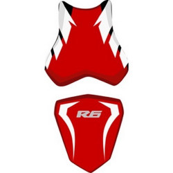 Housse de selle Bagster (2172B) Rouge/Blanc/Lettres Grises Claires Yamaha YZF-R6 06