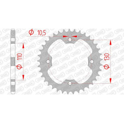 AFAM steel crown 37 teeth not 520 type 16406 Kawasaki KFX 450 R