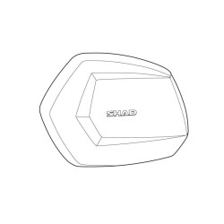 Capot de rechange gauche alu pour valise moto Shad SH35 2