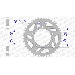AFAM 43-tooth 525-pitch aluminum sprocket type 36800 Aprilia RSV 1000