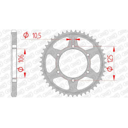 AFAM steel crown 42 teeth pitch 525 type 86605 Triumph 675 Daytona