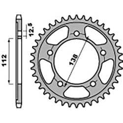 Steel crown PBR 43 teeth not 525 type 4357 Honda CBR600F