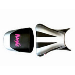 Housse de selle Bagster (2090I) Noir/Argent/Lettres Fuchsia Kawasaki ZX6 R 00