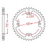 Couronne acier JT 38 dents pas 520 type 1072