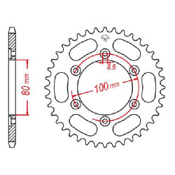 Steel sprocket JT 52 teeth pitch 420 type 1076