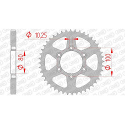 AFAM steel sprocket 42 teeth pitch 525 type 92666 Voxan 1000 Black Magic