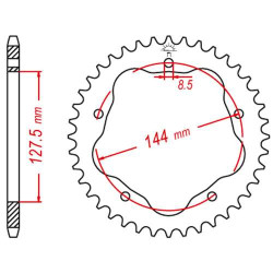 Couronne alu JT 38 dents ultra-light pas 520 type 751