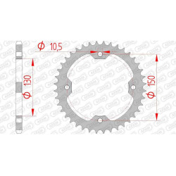 Steel crown AFAM 40 teeth not 520 type 92328 Derbi DXR 250 Reverse