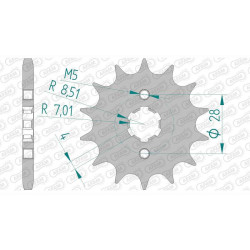 Pignon AFAM 14 teeth not 428 type 49200 Derbi 125 Mulhacen