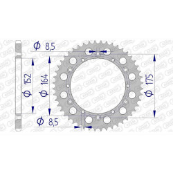 AFAM 40-tooth 520-pitch aluminum sprocket type 13500 Yamaha IT 175