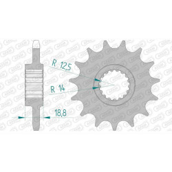 Pignon AFAM 15 dents pas 525 type 61801 Aprilia RSV 1000 4V SBK F