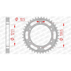 AFAM steel crown 40 teeth not 530 type 44800 Cagiva 1000 Raptor