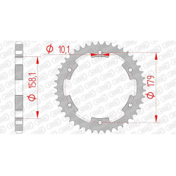 Couronne acier AFAM 45 dents pas 525 type 35804 Aprilia ETV 1000 Caponord