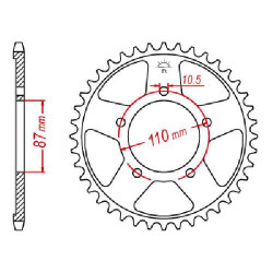 Steel crown JT 44 teeth not 530 type 829