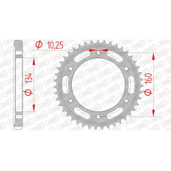 Couronne acier AFAM 46 dents pas 530 type 10616 Honda CBR929RR Fireblade