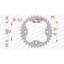 AFAM steel crown 32 teeth not 520 type 92324 Adly 300 Thunderbike