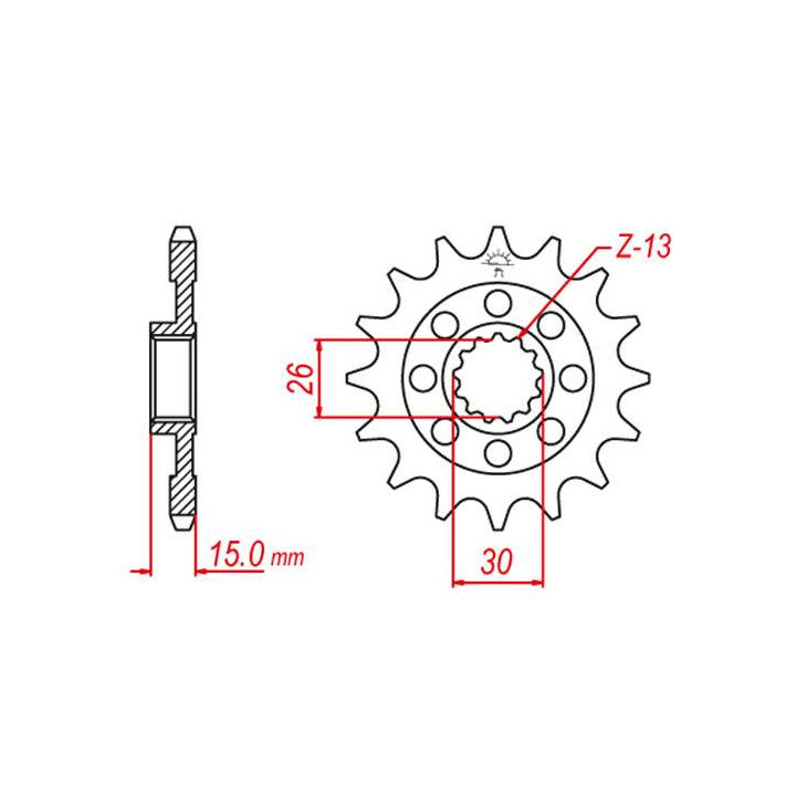 Pignon JT 17 dents pas 525 type 404 BMW S1000RR