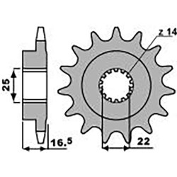 Pignon PBR 14 teeth not 525 type 2114 Ducati 1098