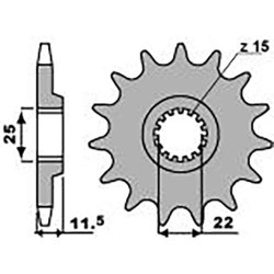 Pignon PBR 15 teeth not 520 type 1252 KTM 620 LC4