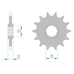 Pignon AFAM 13 dents pas 520 type 94313 Anti boue
