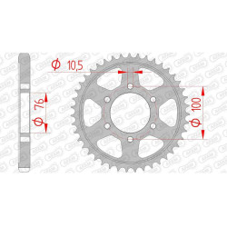 Couronne acier AFAM 43 dents pas 532 type 14901 Suzuki RF 900 R