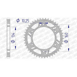 Couronne alu AFAM 43 dents pas 525 type 11617 Honda CBR600RR 03-06