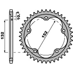 Couronne alu PBR 41 dents ultra-light pas 525 type 4460MV 750 Brutale