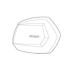 Straight aluminium spare cover for Shad SH35 motorcycle case 2