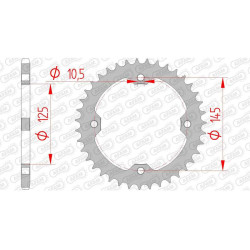 AFAM steel crown 38 teeth not 520 type 12407 Barossa 250 Puma Reverse