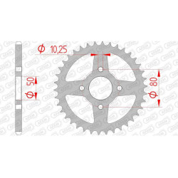 AFAM steel crown 38 teeth pitch 520 type 92218 E-TON CXL 150 Challenger