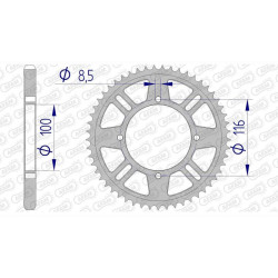 AFAM 50 teeth not 428 type 17105 Kawasaki KX 80